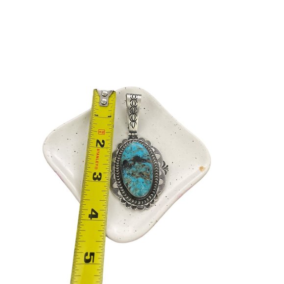 Navajo native American turquoise pendant - Picture 4 of 5